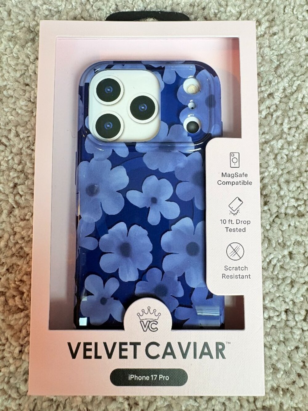 Velvet Caviar Blue Floral iPhone 17 Pro Case MagSafe New With Tags